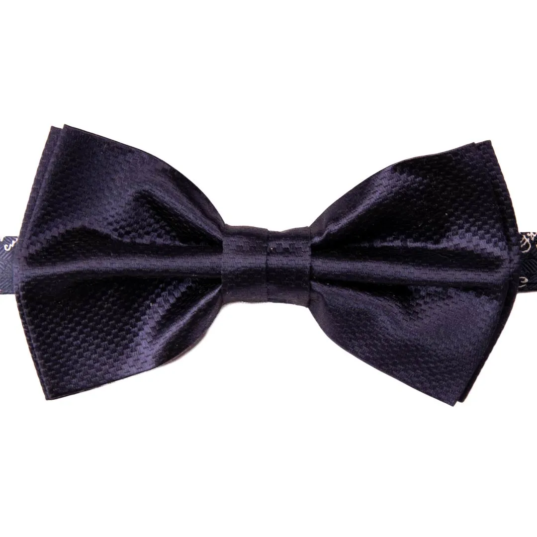 Man Blue Silk Pre-Tied Bow Tie Tone on Tone Pattern Pap847