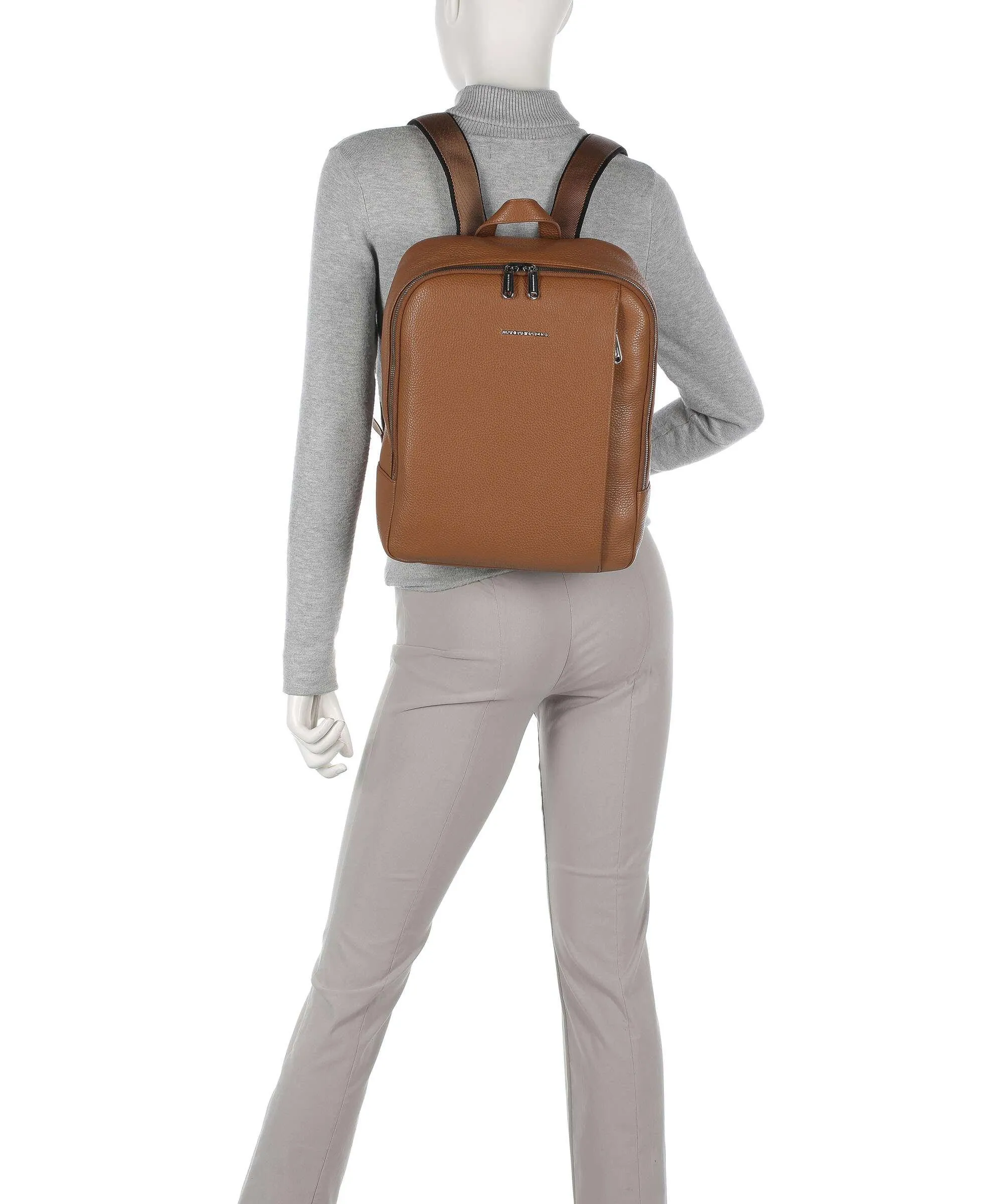  Mandarina Duck Mellow Urban Zaino 13″ pelle di vitello grana marrone  
