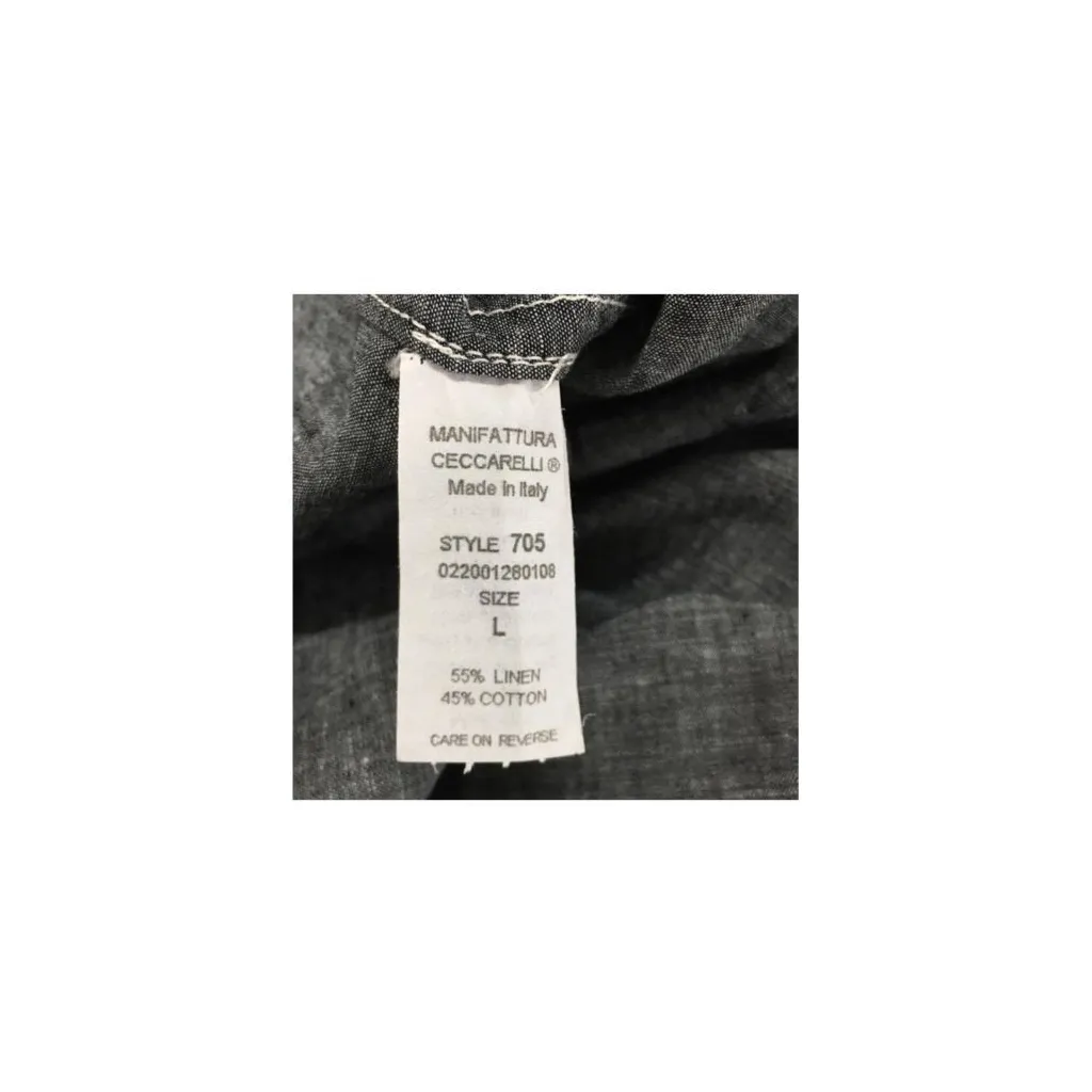 MANIFATTURA CECCARELLI camicia uomo chambray nera mod 705 QA collo guru