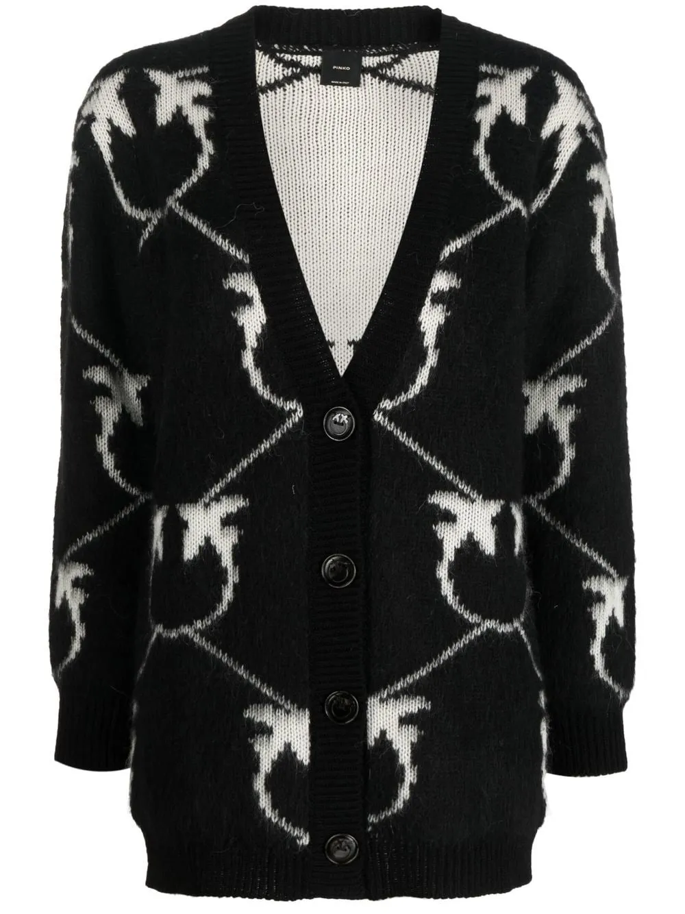 Maxi Cardigan with Pinko Logo / Black