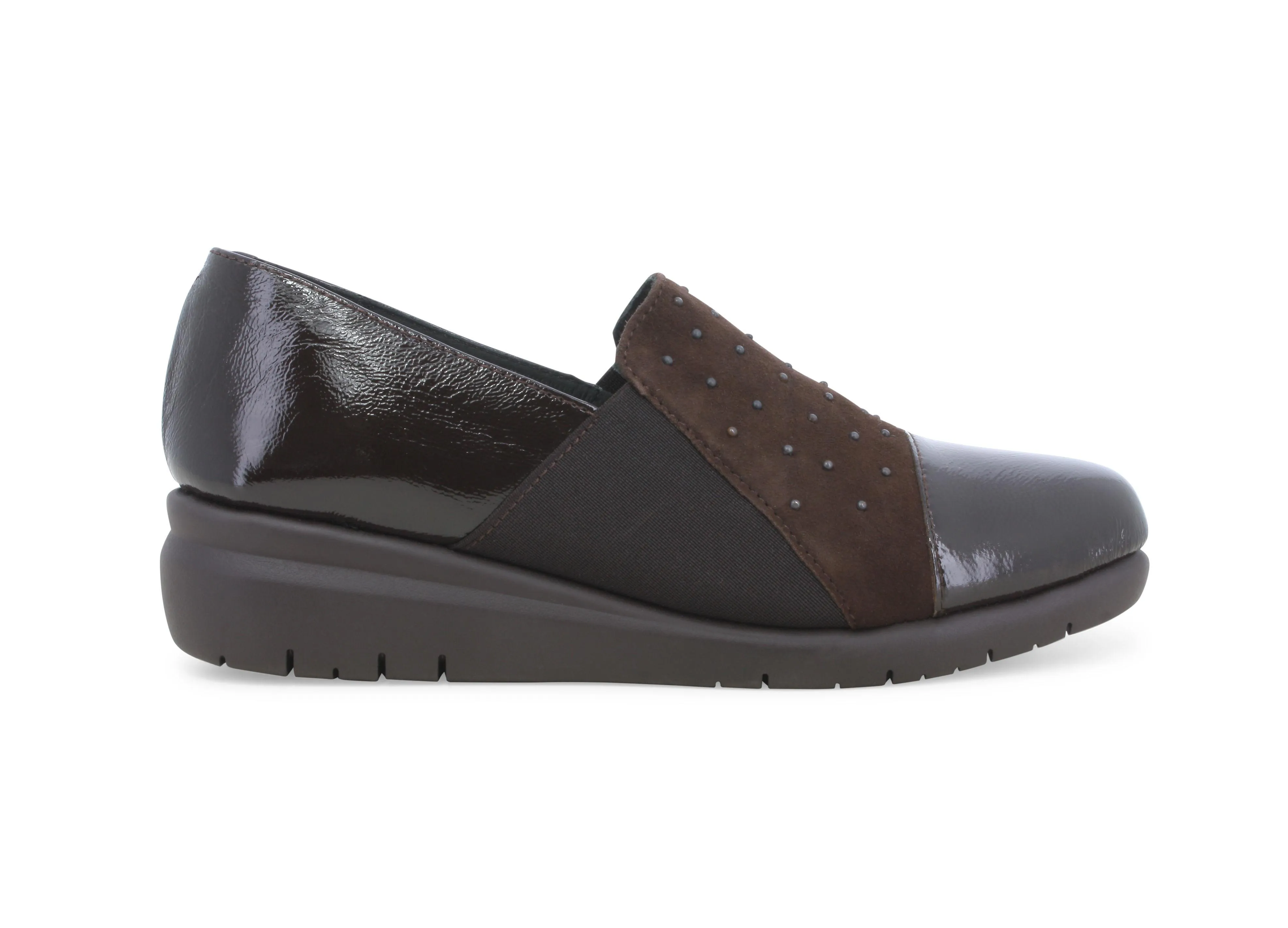 Melluso Mocassino donna in vernice e camoscio marrone k55239w