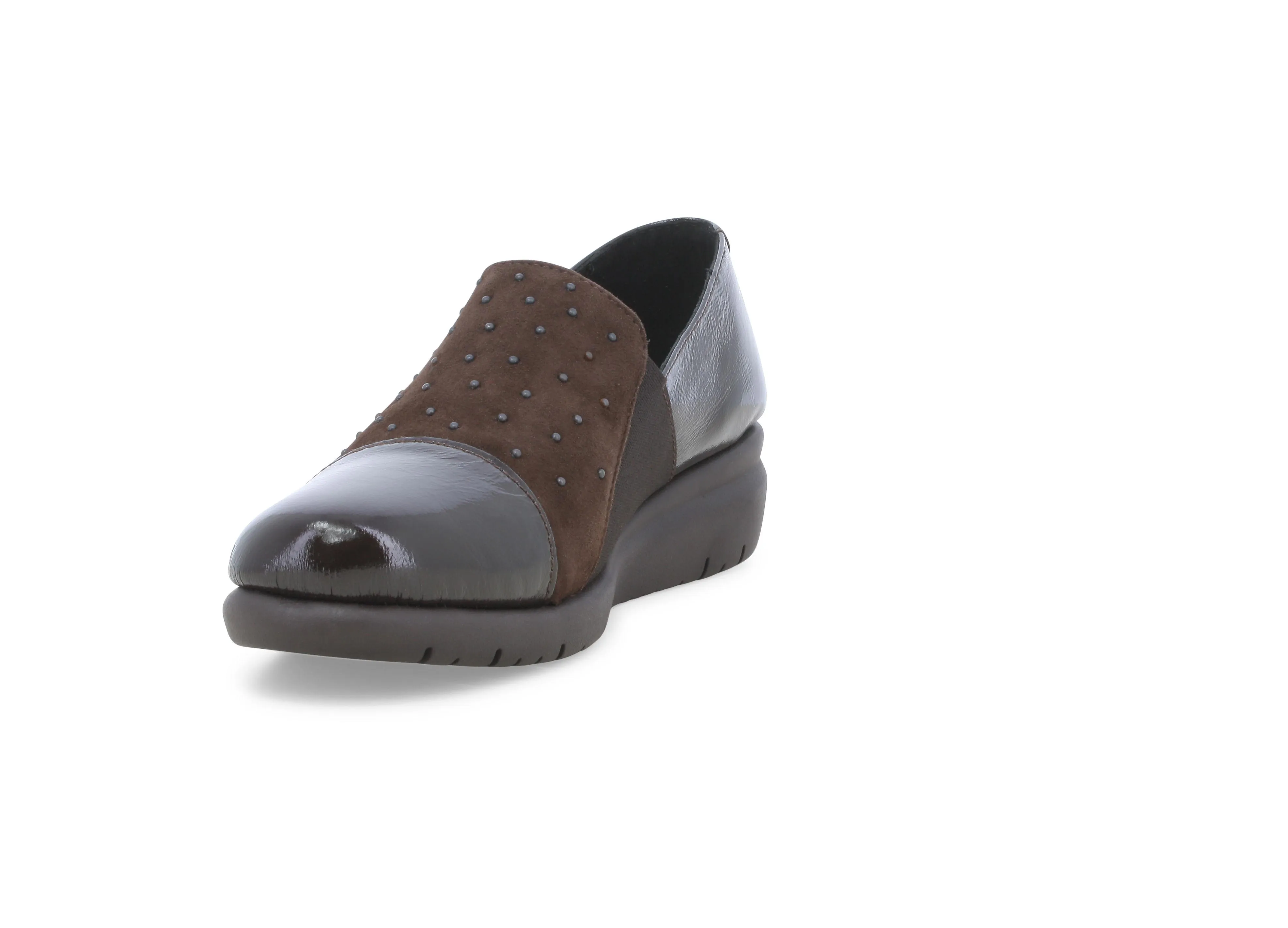 Melluso Mocassino donna in vernice e camoscio marrone k55239w
