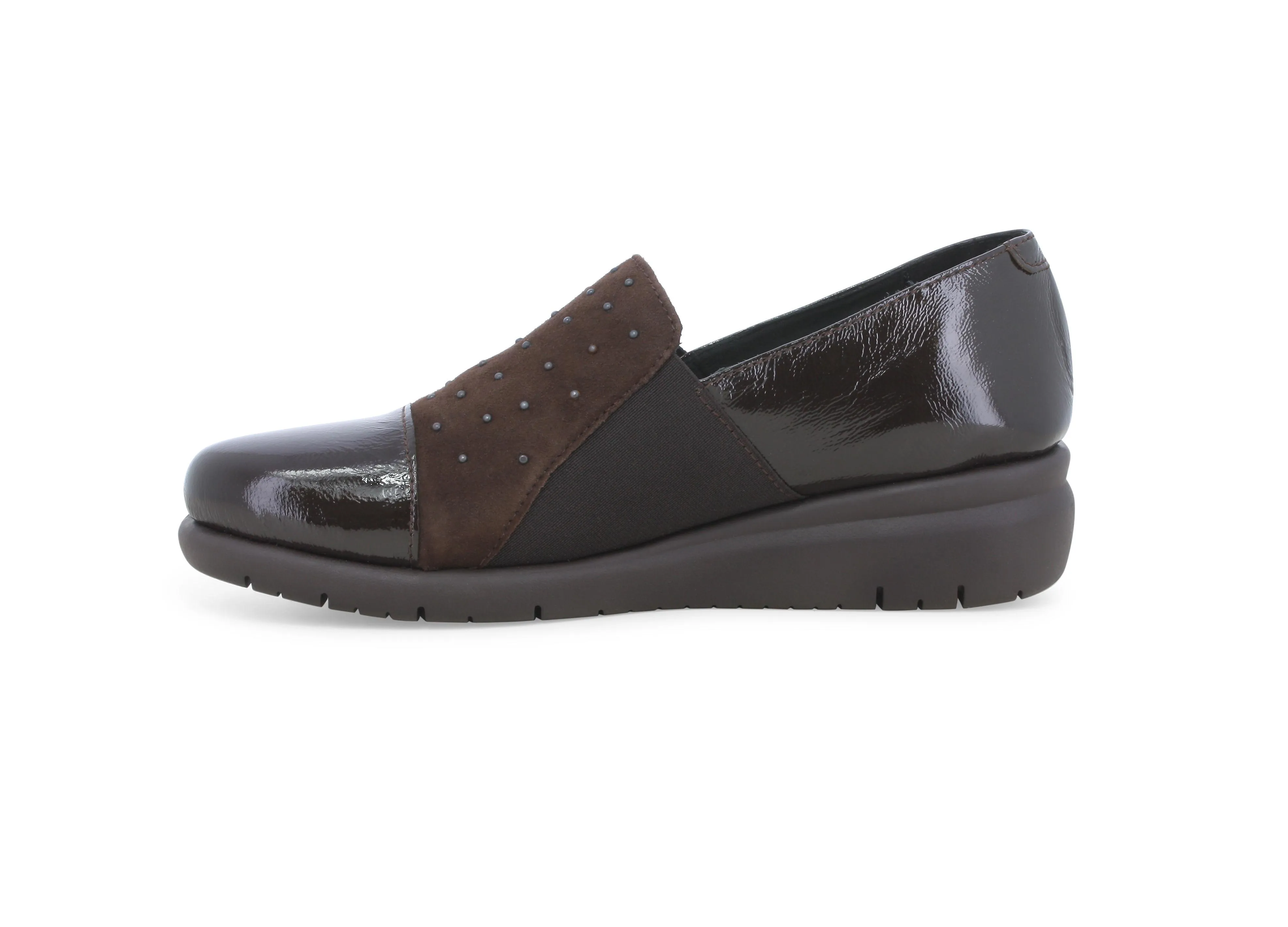Melluso Mocassino donna in vernice e camoscio marrone k55239w