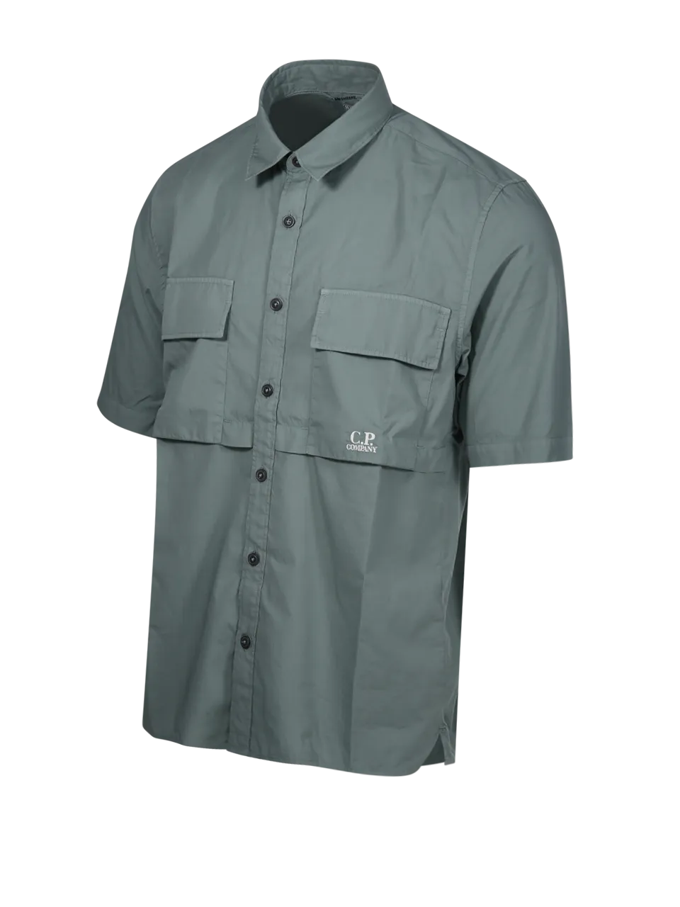 MEN CP COMPANY GREEN COTTON SHORT SLEEVED SHIRT