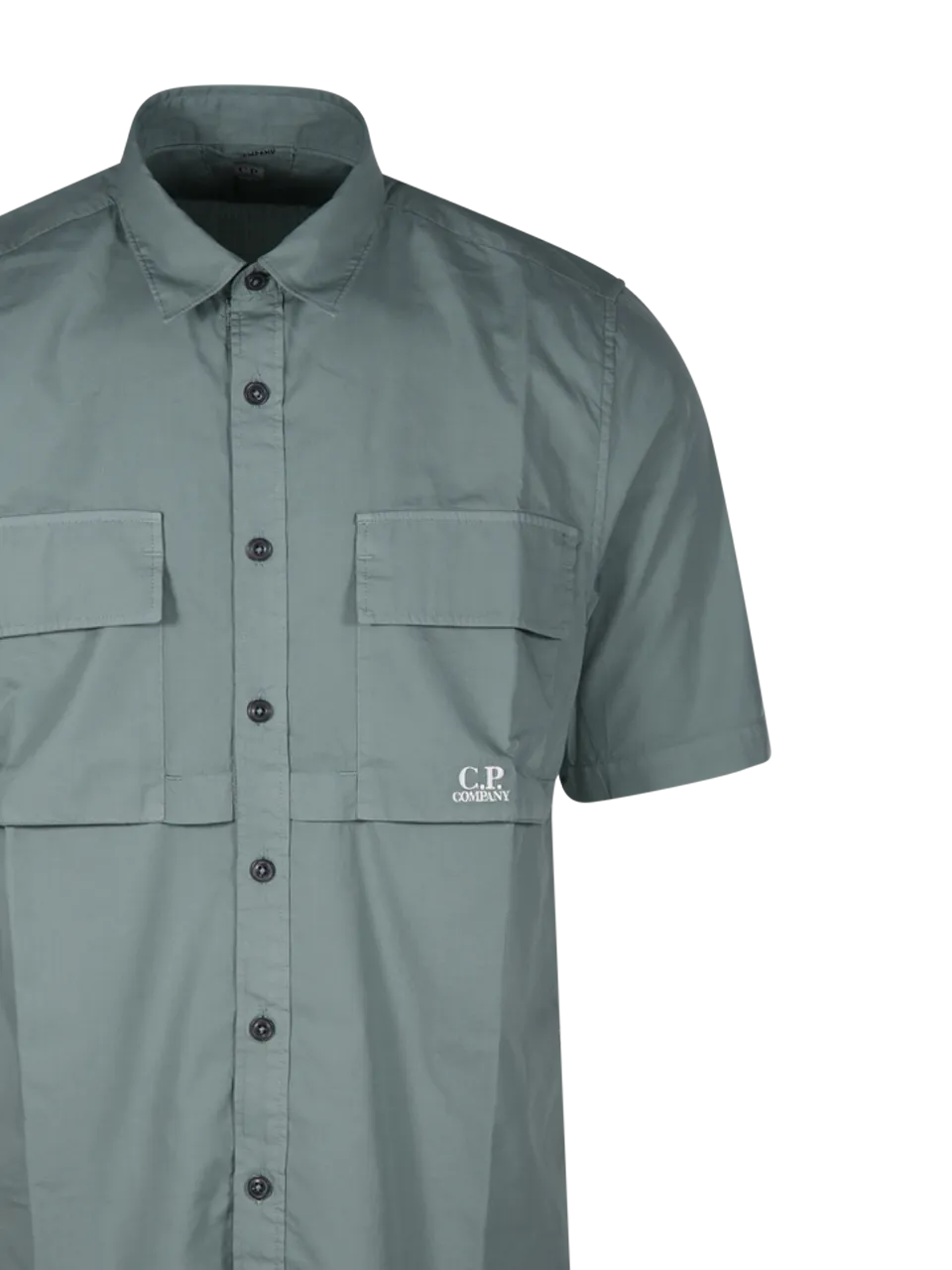 MEN CP COMPANY GREEN COTTON SHORT SLEEVED SHIRT