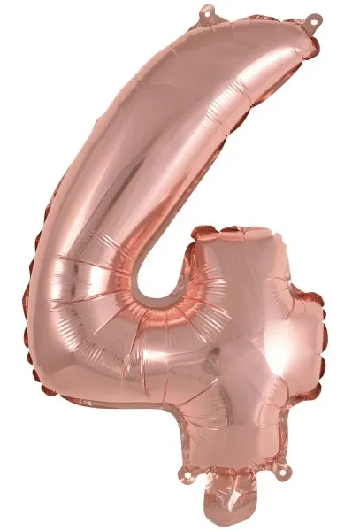 Mini palloncino in alluminio numero 4 oro rosa 40 cm