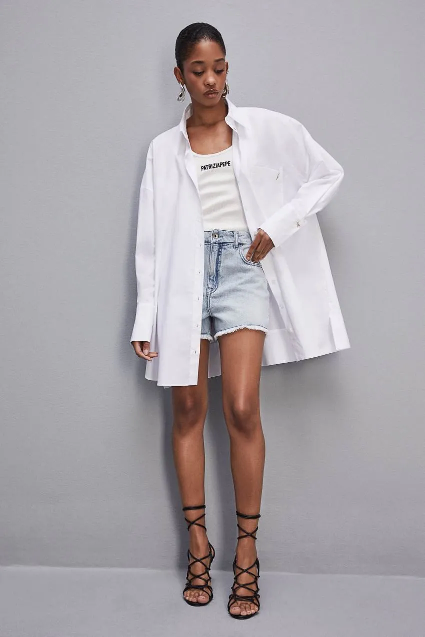 Mini robe chemise oversize