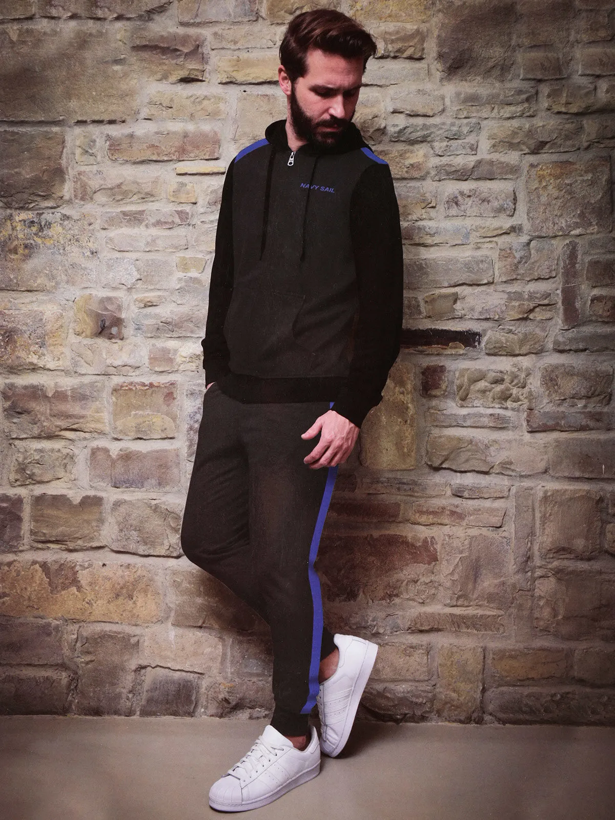 Navy Sail Sweat homme avec capuche et zip
