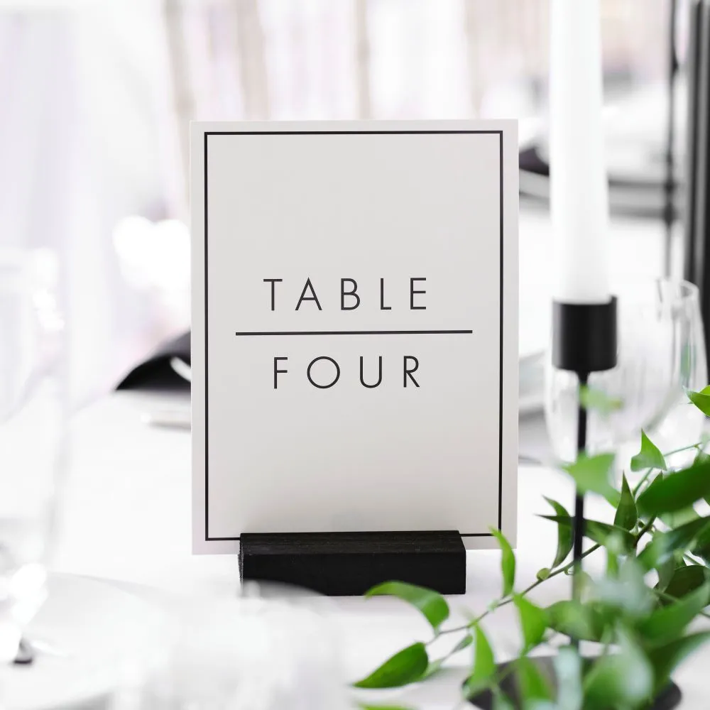 Numeri da tavolo in bianco e nero 1-12