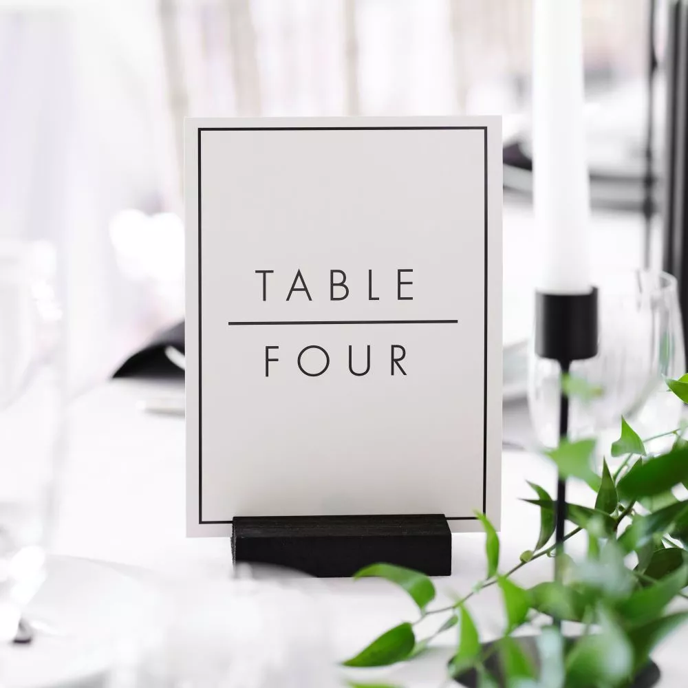 Numeri da tavolo in bianco e nero 1-12