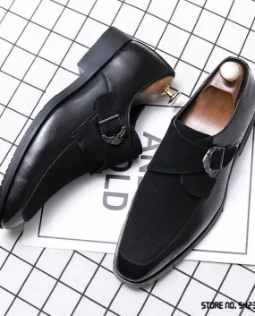 Nuovo lusso in pelle scamosciata fibbia per cintura monaco scarpe con cinturino da uomo casual mocassini affari abito formale ca