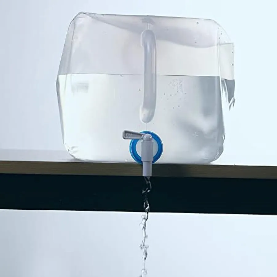 oAutoSjy 4 contenitori per l’acqua pieghevoli con beccuccio, in plastica, portatile, con manico, 10 l, borsa per cubo d’acqua di