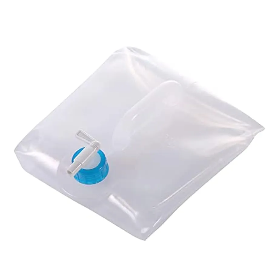 oAutoSjy 4 contenitori per l’acqua pieghevoli con beccuccio, in plastica, portatile, con manico, 10 l, borsa per cubo d’acqua di