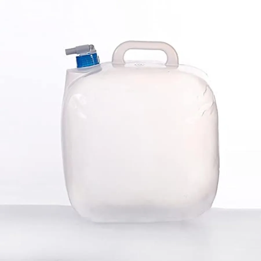 oAutoSjy 4 contenitori per l’acqua pieghevoli con beccuccio, in plastica, portatile, con manico, 10 l, borsa per cubo d’acqua di