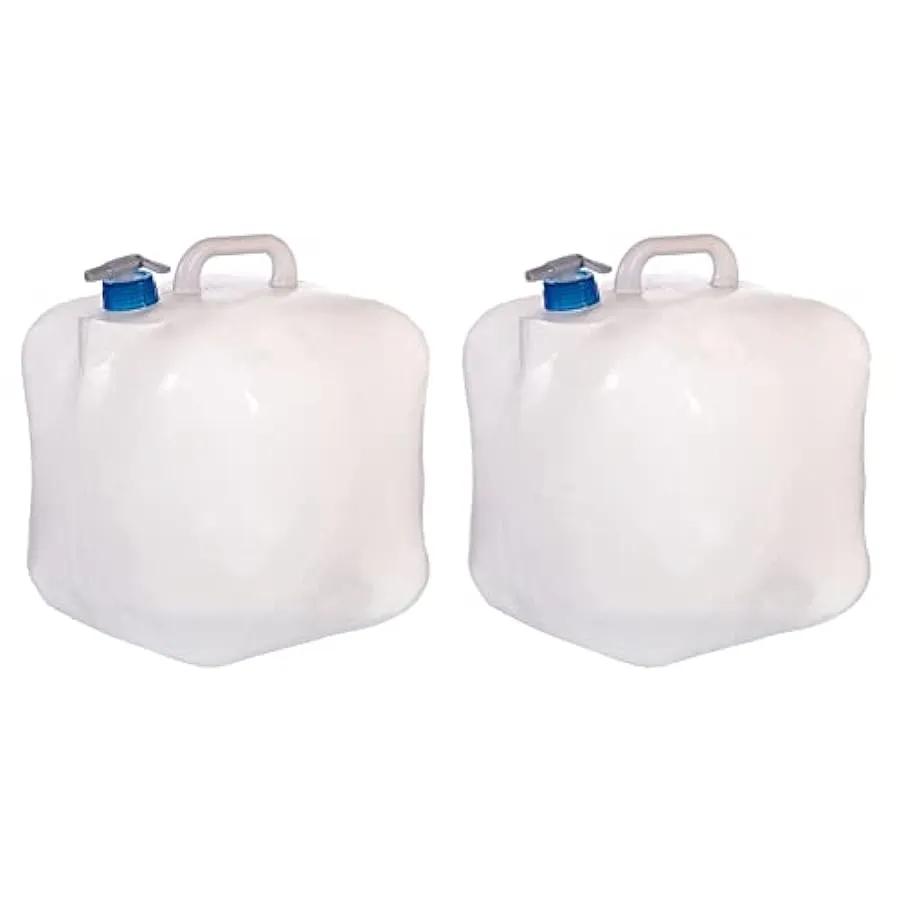 oAutoSjy 4 contenitori per l’acqua pieghevoli con beccuccio, in plastica, portatile, con manico, 10 l, borsa per cubo d’acqua di