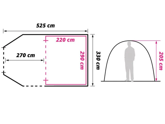 Obelink Summer 4 XL Easy Air tenda a tunnel oscurante