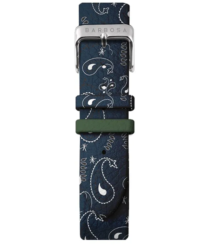 OROLOGIO IL SOLE dm. 36,5 PELLE STAMPA BANDANA BLU