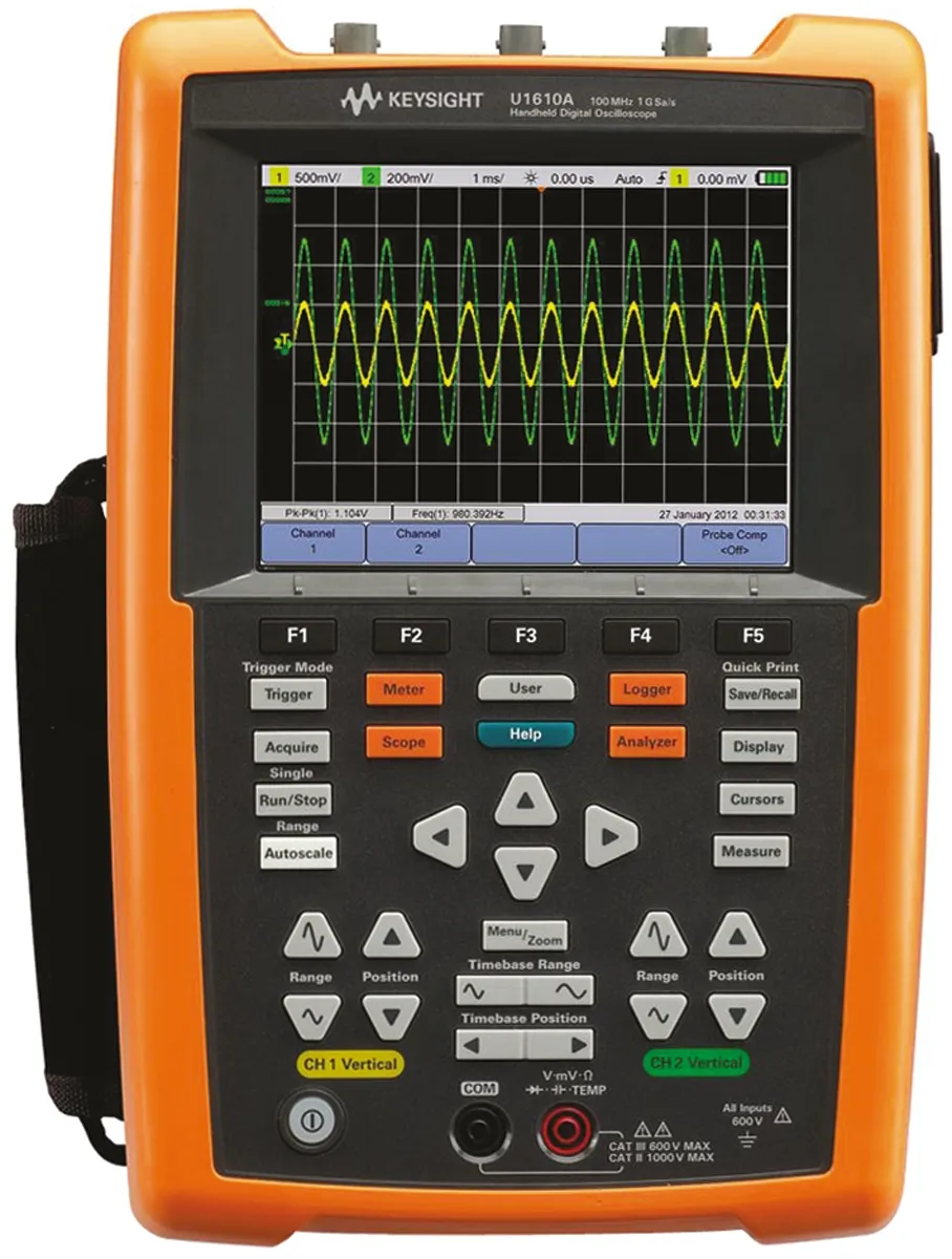 Oscilloscopio Palmare Keysight Technologies U1610A, 2 ch. analogici, 100MHz