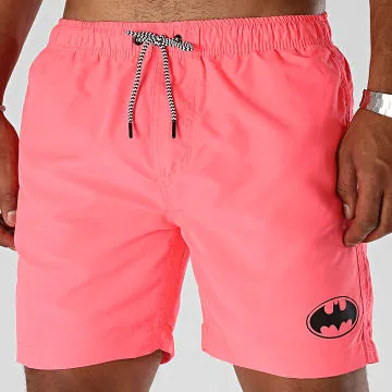 Pantaloncini da bagno con logo rosa fluo