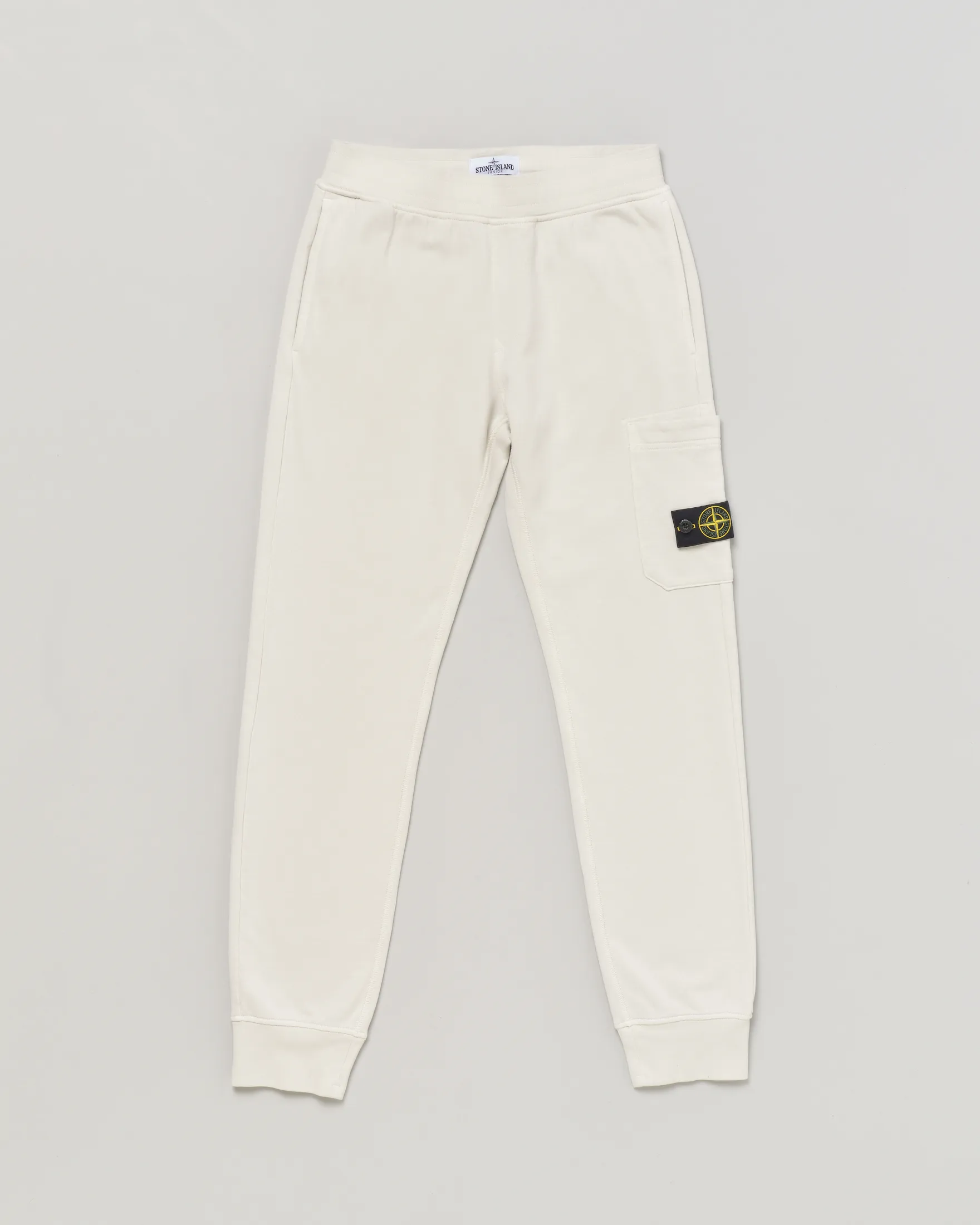 Pantalone avorio in felpa con tascone 8 anni