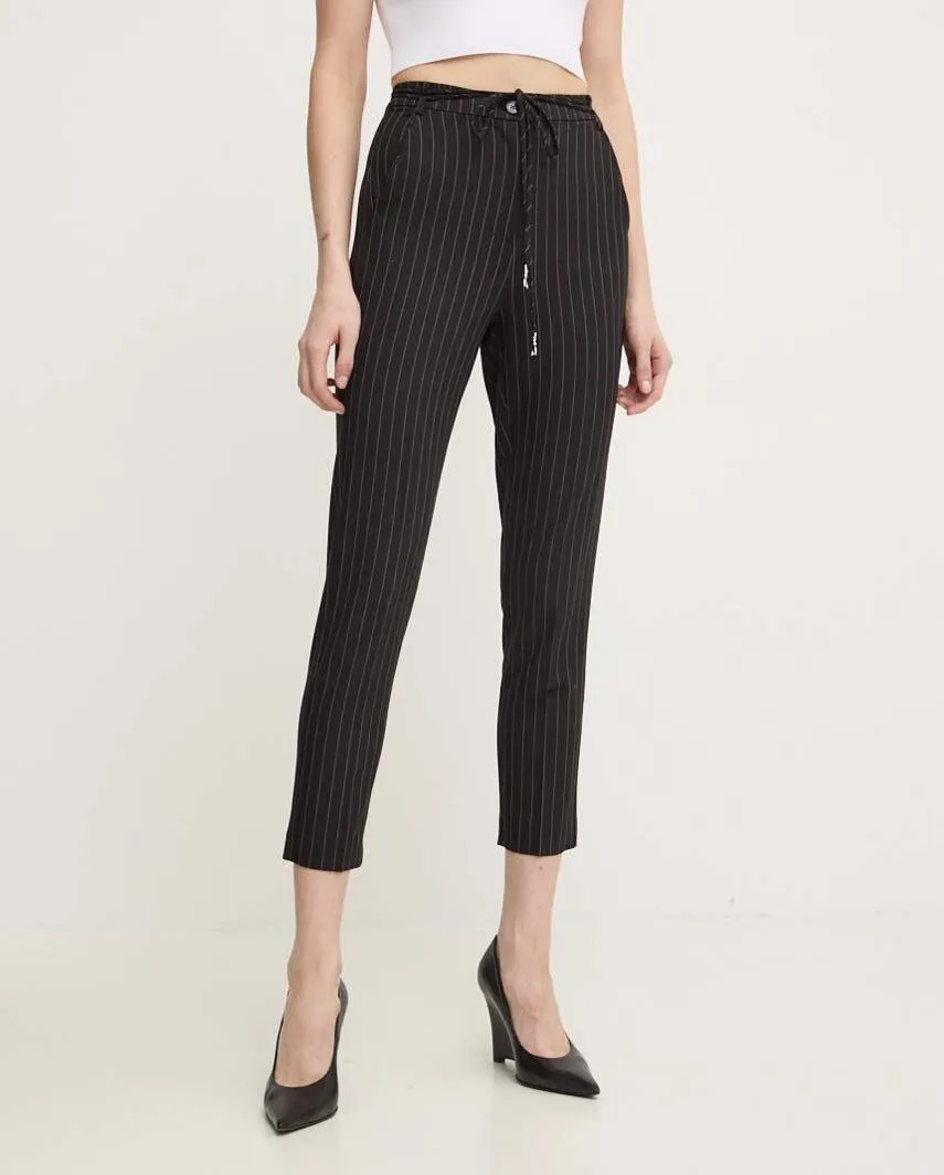 Pantalone Gessato Sigaretta Nero Patrizia Pepe