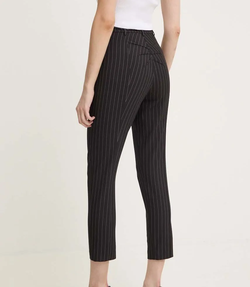 Pantalone Gessato Sigaretta Nero Patrizia Pepe