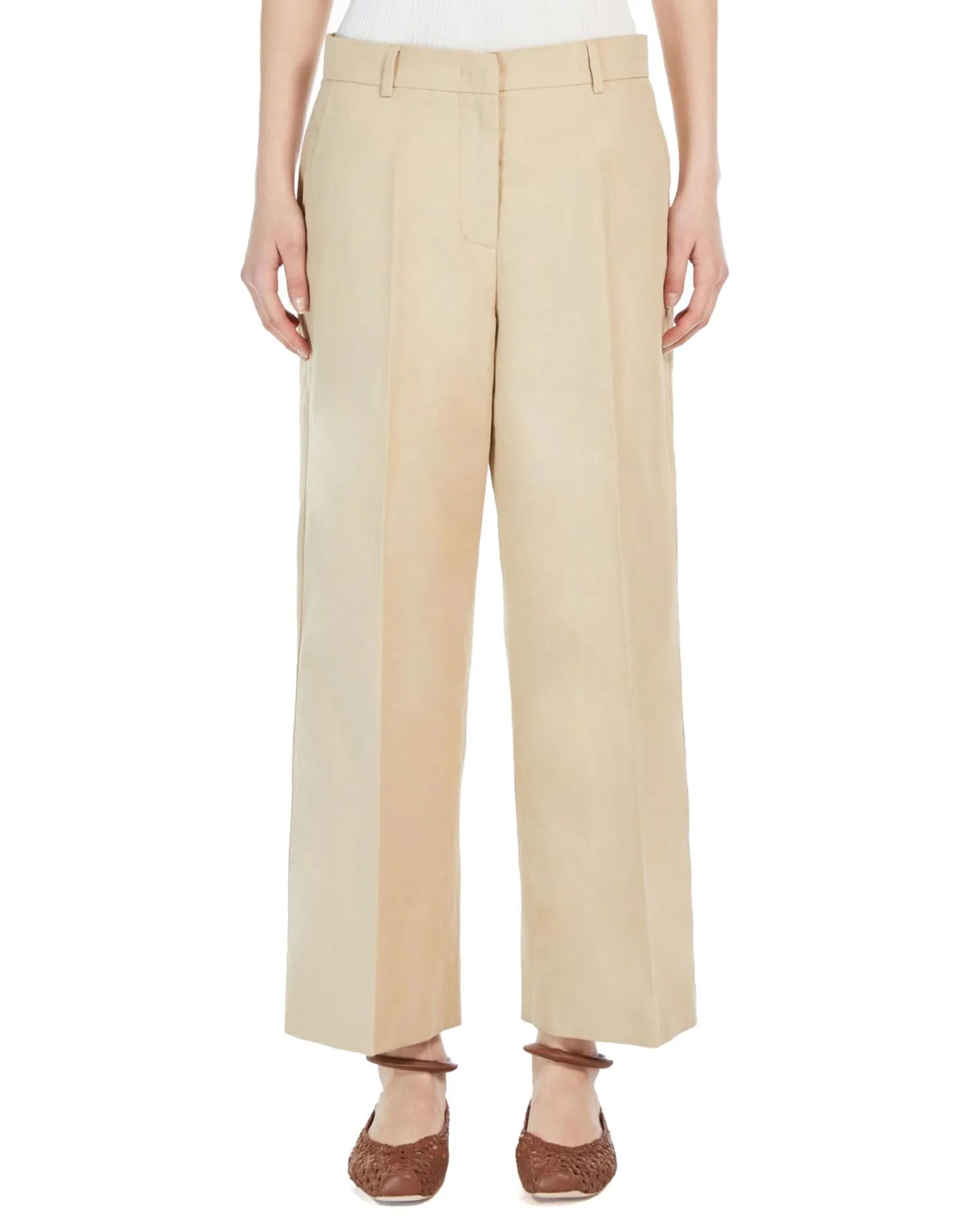 Pantalone Zircone cotone lino beige
