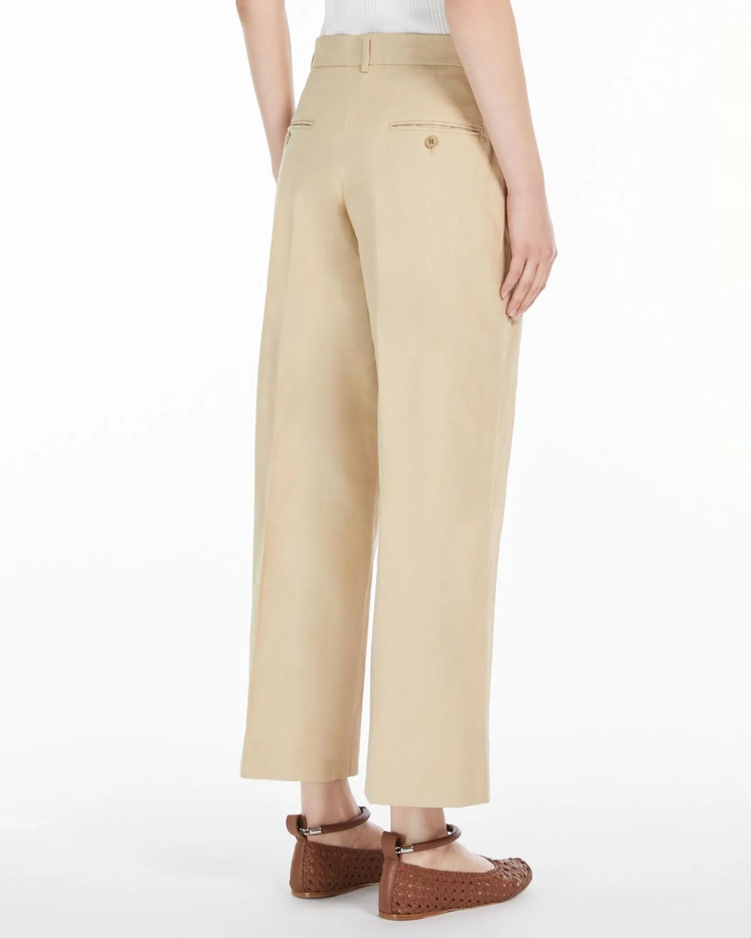 Pantalone Zircone cotone lino beige