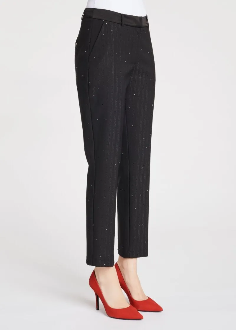 Pantaloni a sigaretta gessati