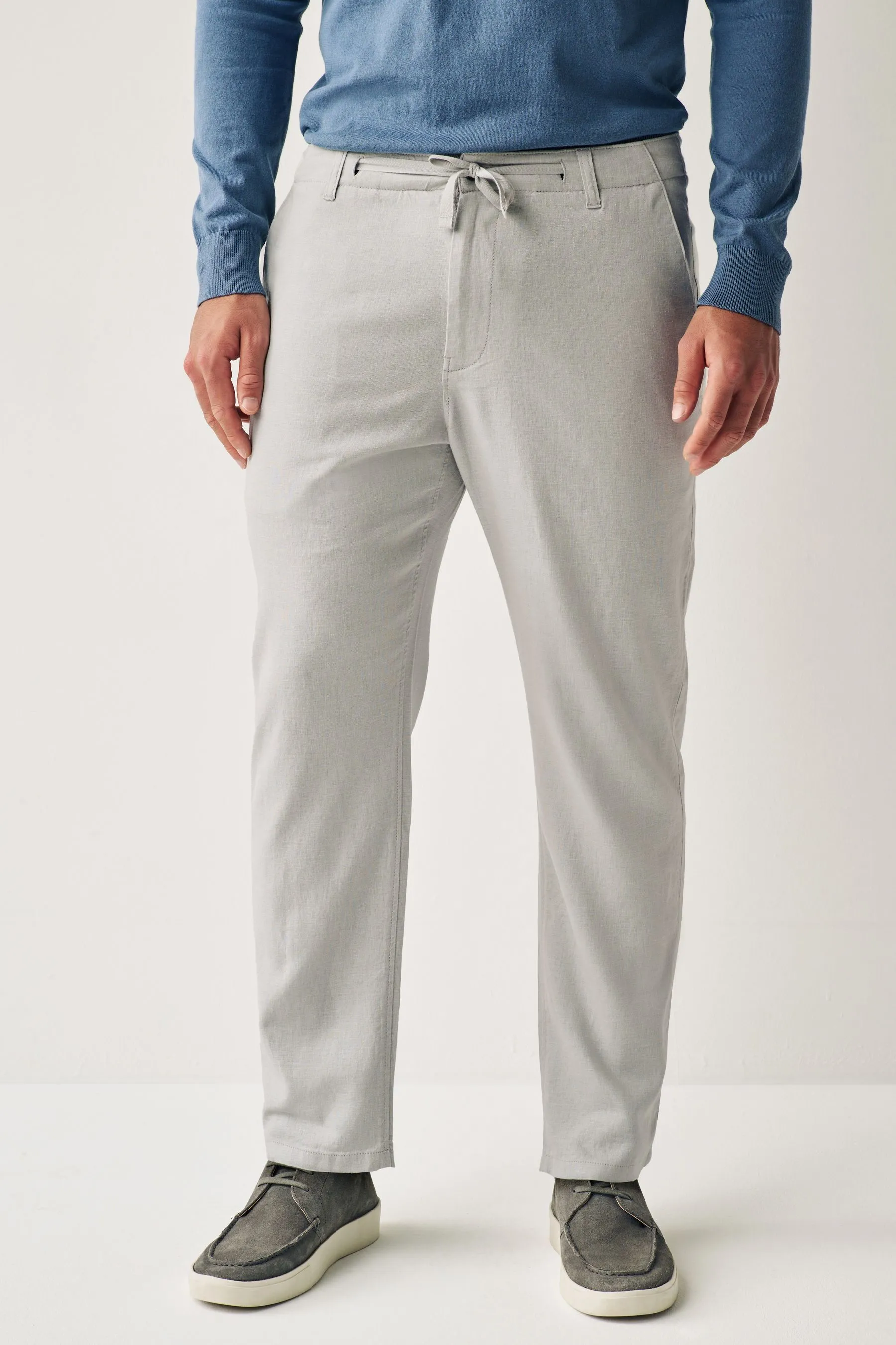 Pantaloni in viscosa e lino con coulisse    