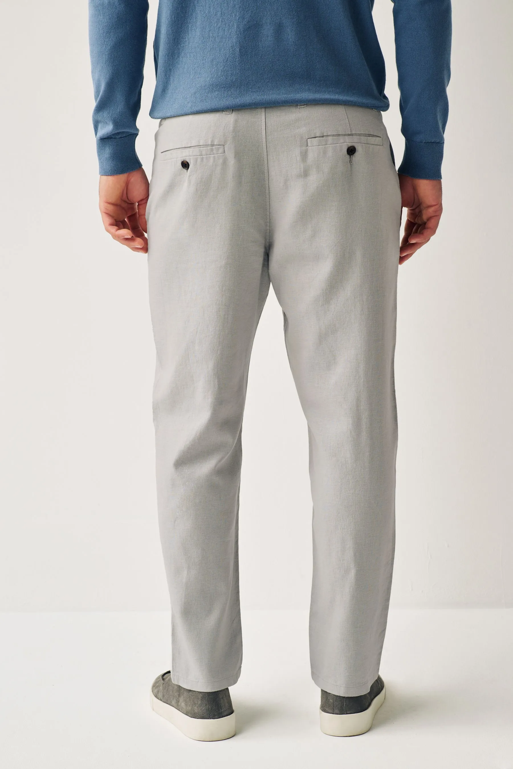Pantaloni in viscosa e lino con coulisse    