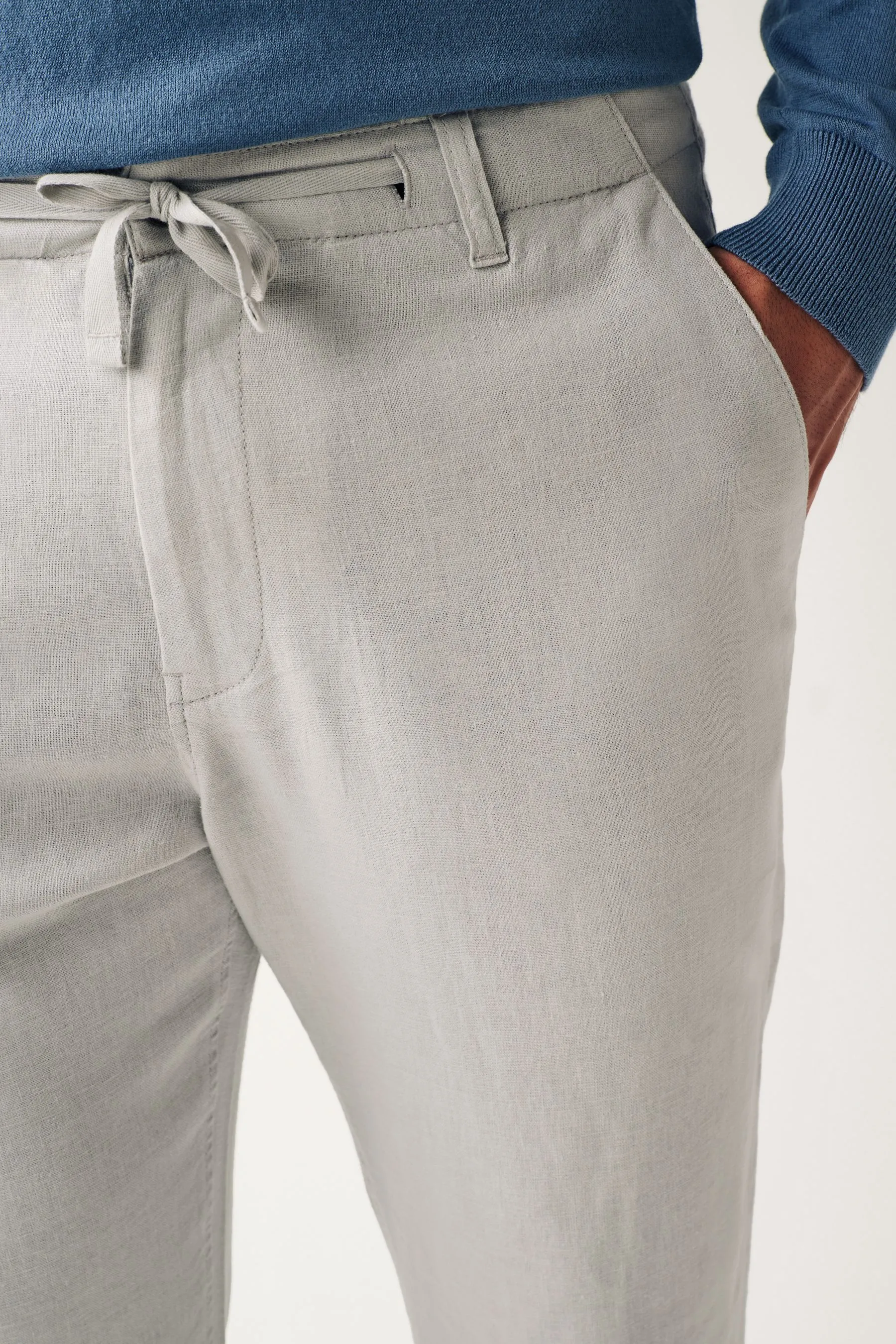 Pantaloni in viscosa e lino con coulisse    