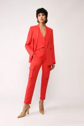 Pantaloni slim-fit monocolour con tasche laterali applicate