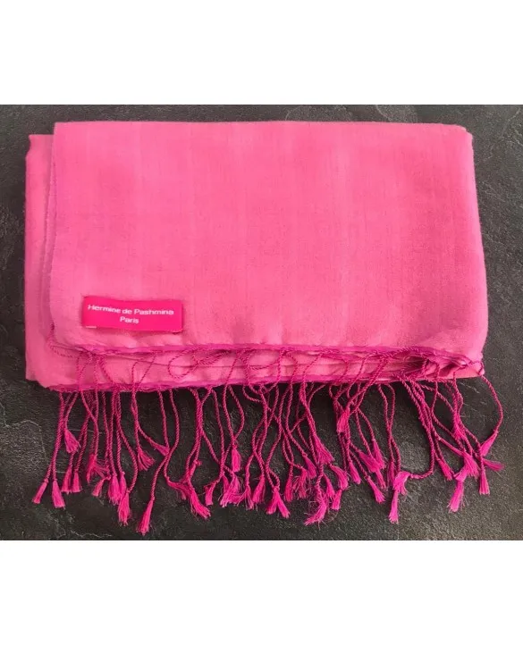 Pashmina in seta Glicine e notte Rosa e rosa pallido 40 x 160 cm