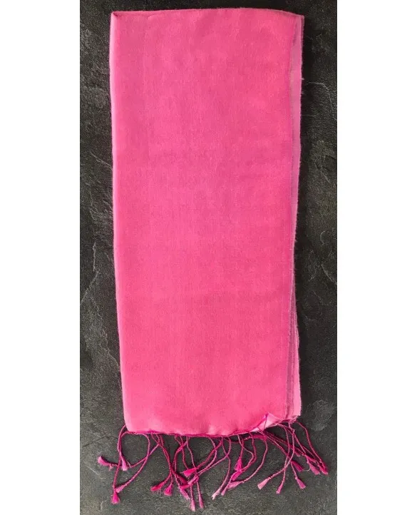 Pashmina in seta Glicine e notte Rosa e rosa pallido 40 x 160 cm