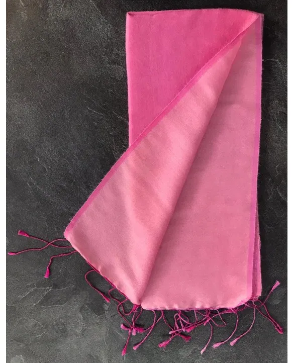 Pashmina in seta Glicine e notte Rosa e rosa pallido 40 x 160 cm