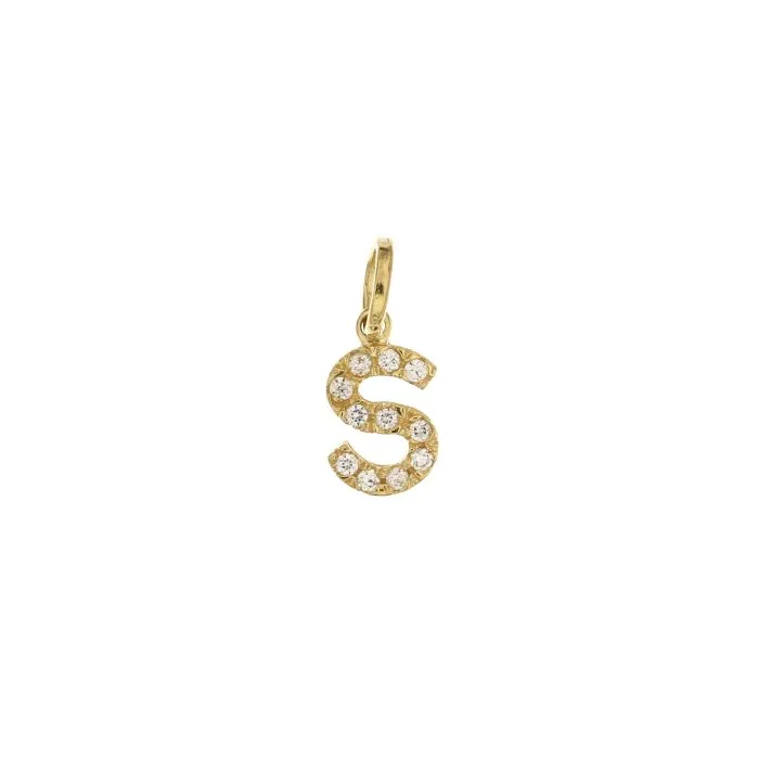Pendente Lettera in Stampatello Oro Giallo