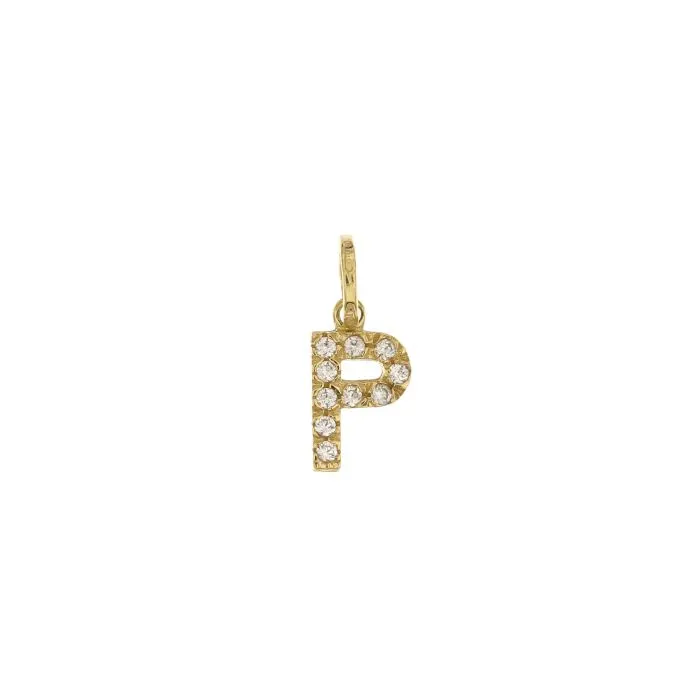 Pendente Lettera in Stampatello Oro Giallo