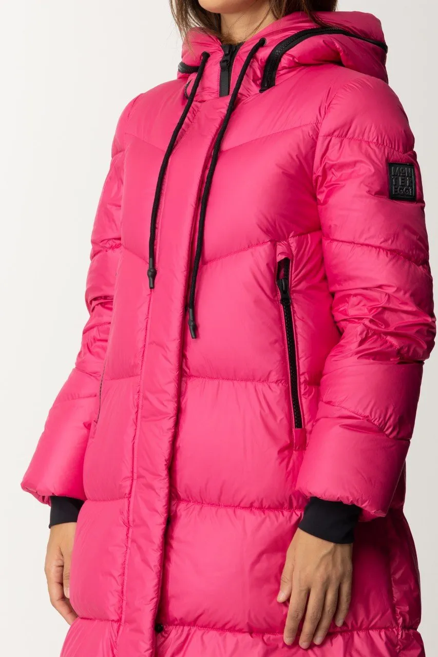 Piumino con dettagli a contrasto Fuxia