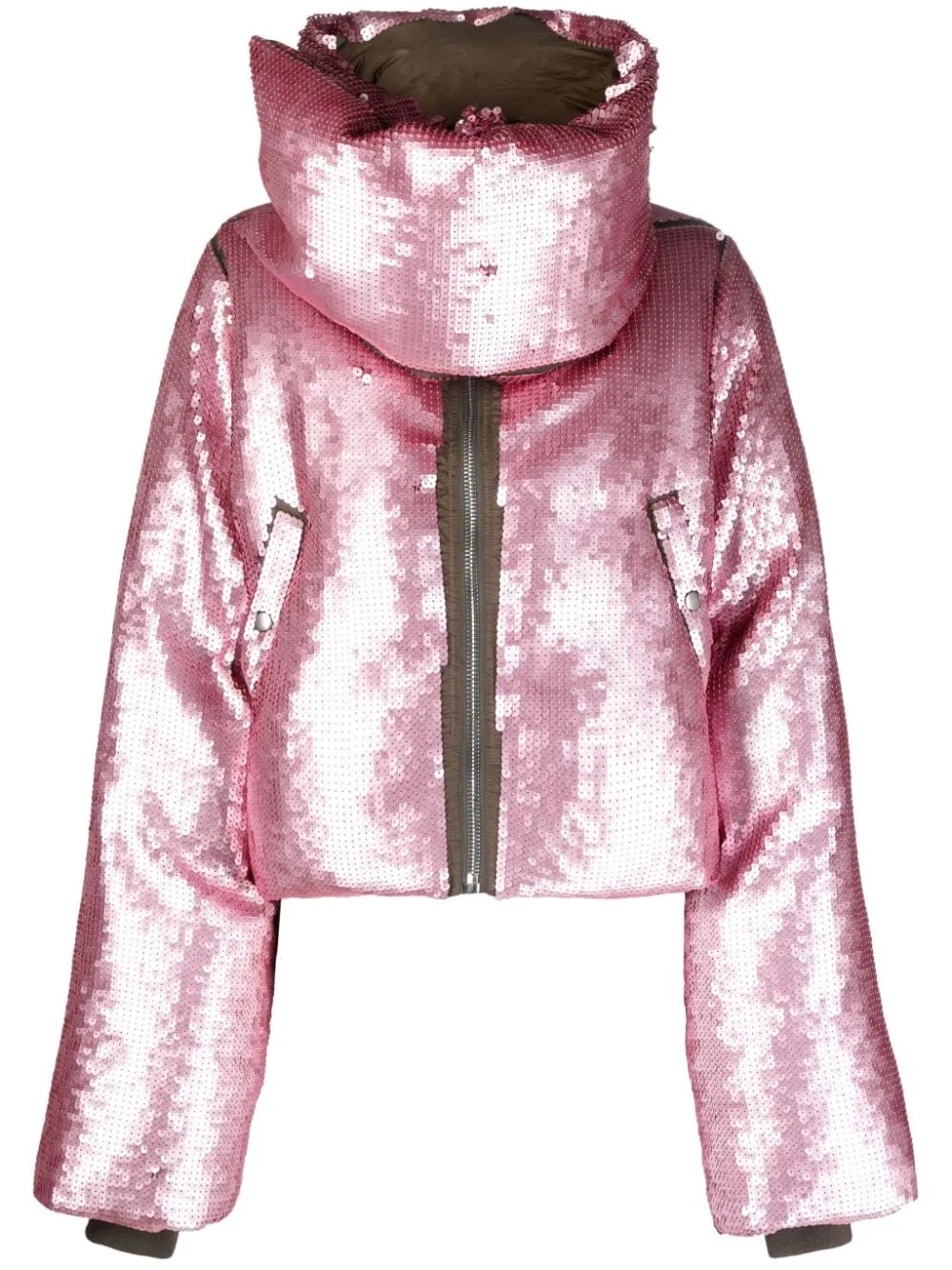 Piumino con paillettes in rosa - donna