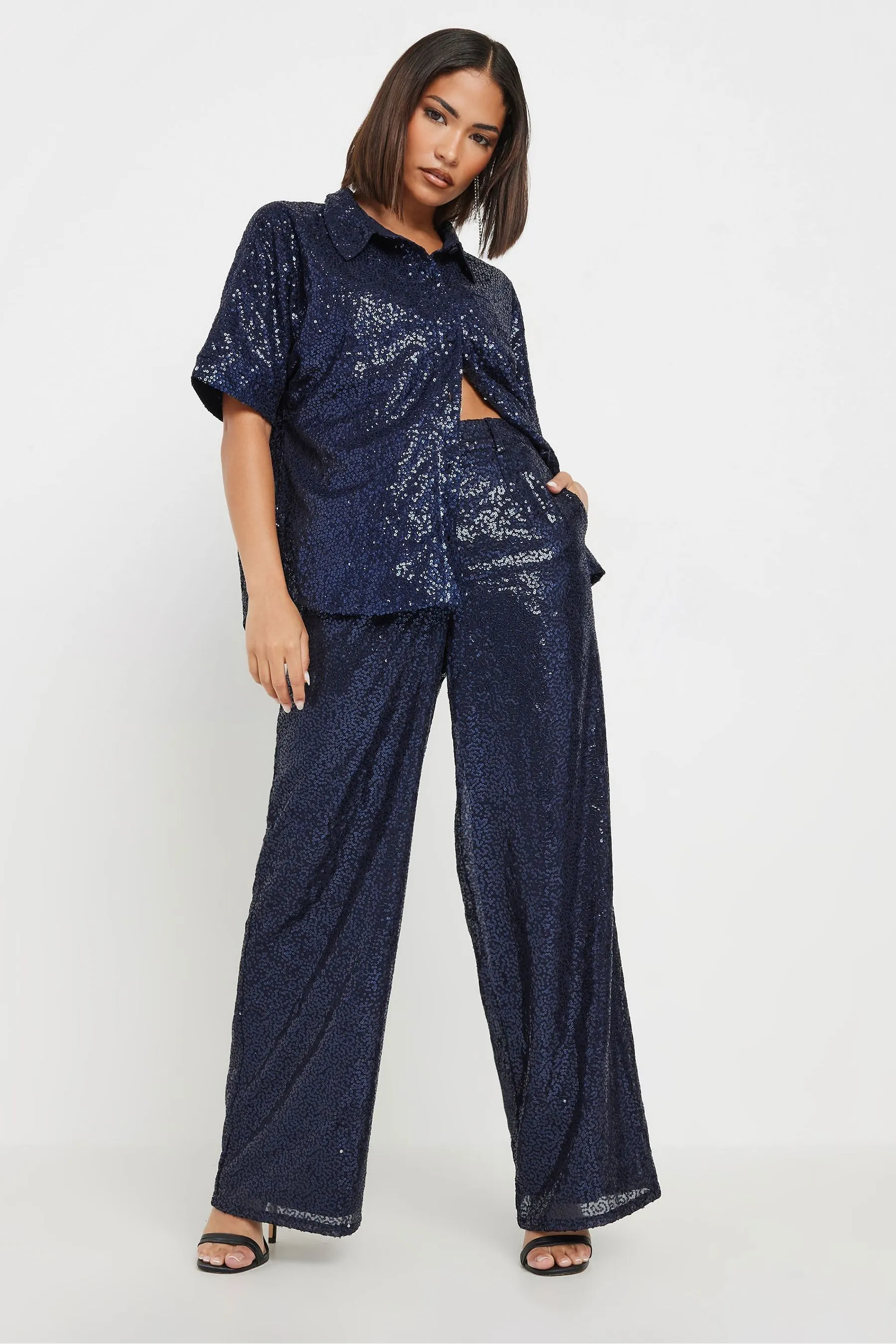 PixieGirl Petite Paillettes - Pantaloni a fondo ampio    