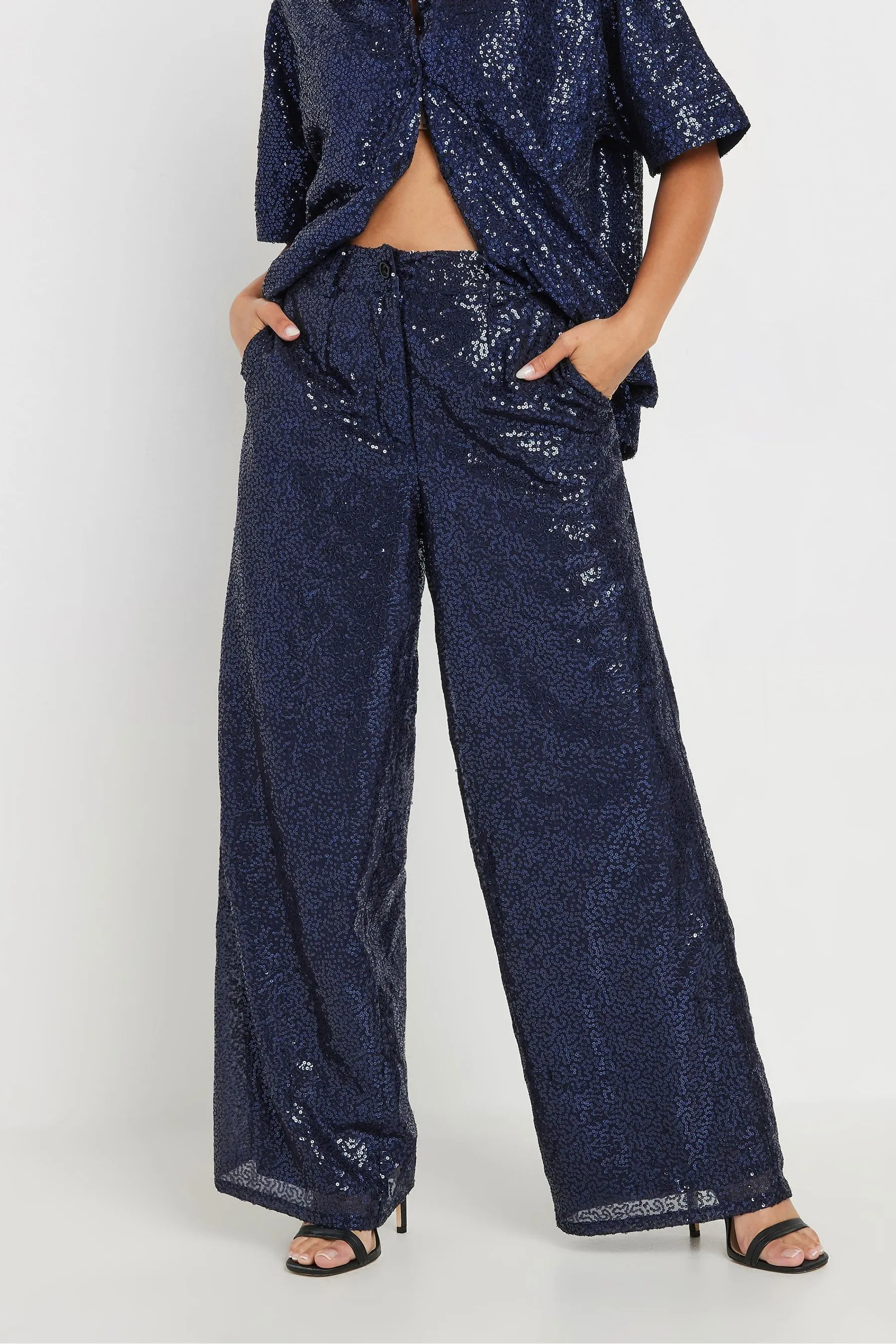 PixieGirl Petite Paillettes - Pantaloni a fondo ampio    