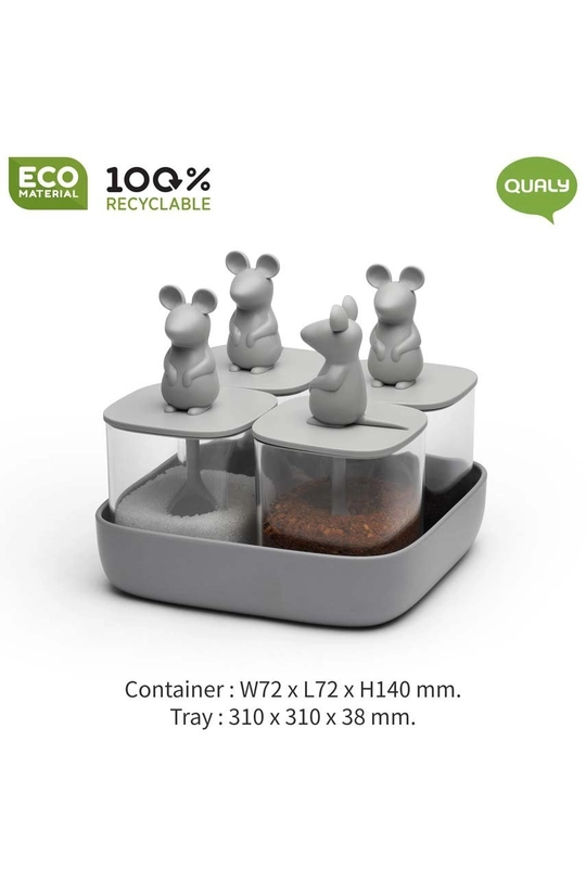 Qualy set contenitori portaoggetti con coperchio Lucky Mouse pacco da 4