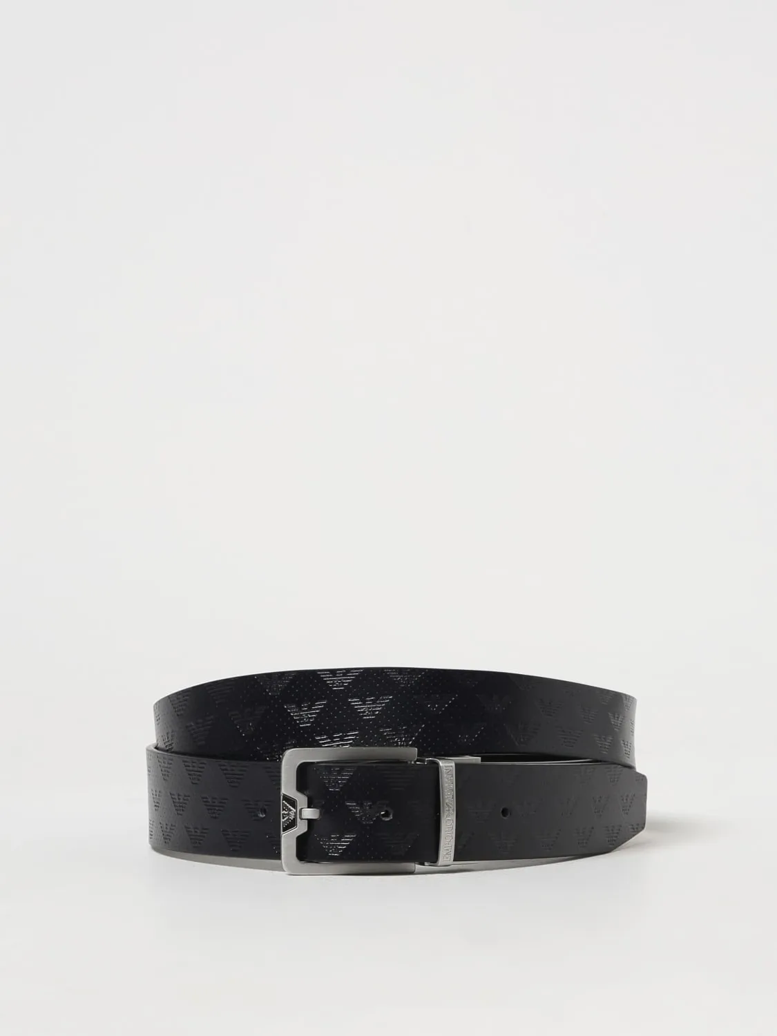 Reversible Leather Belt with Buckle / Blue