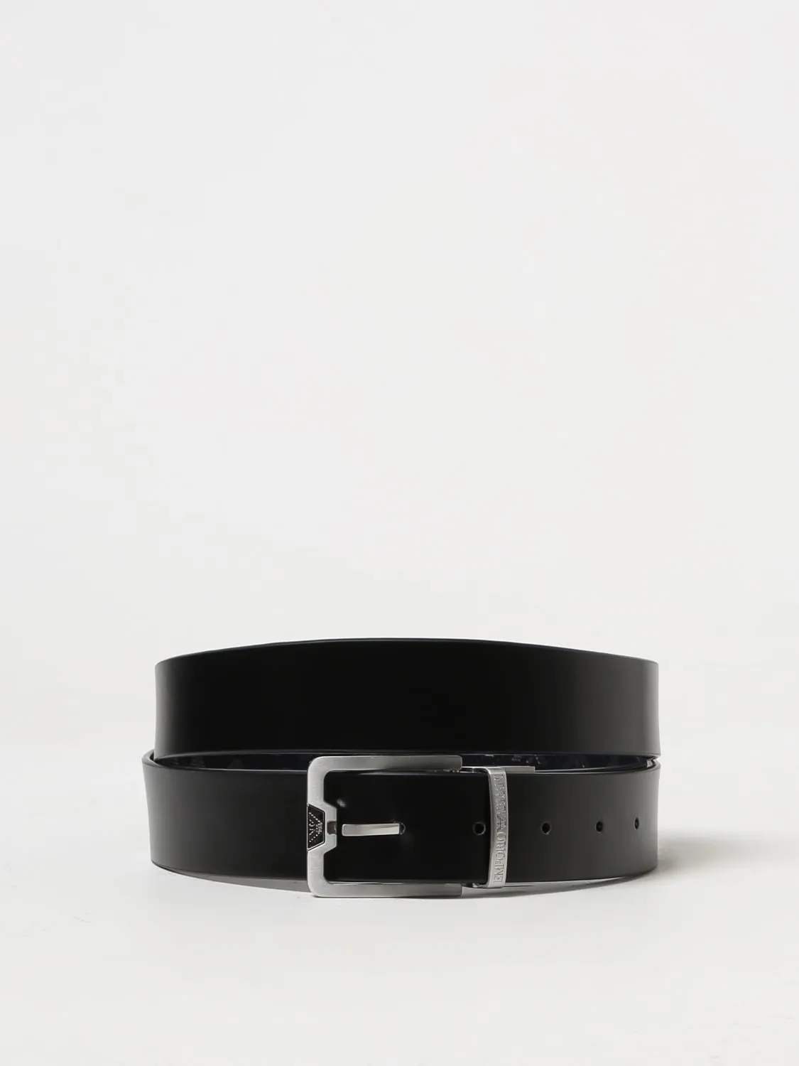 Reversible Leather Belt with Buckle / Blue