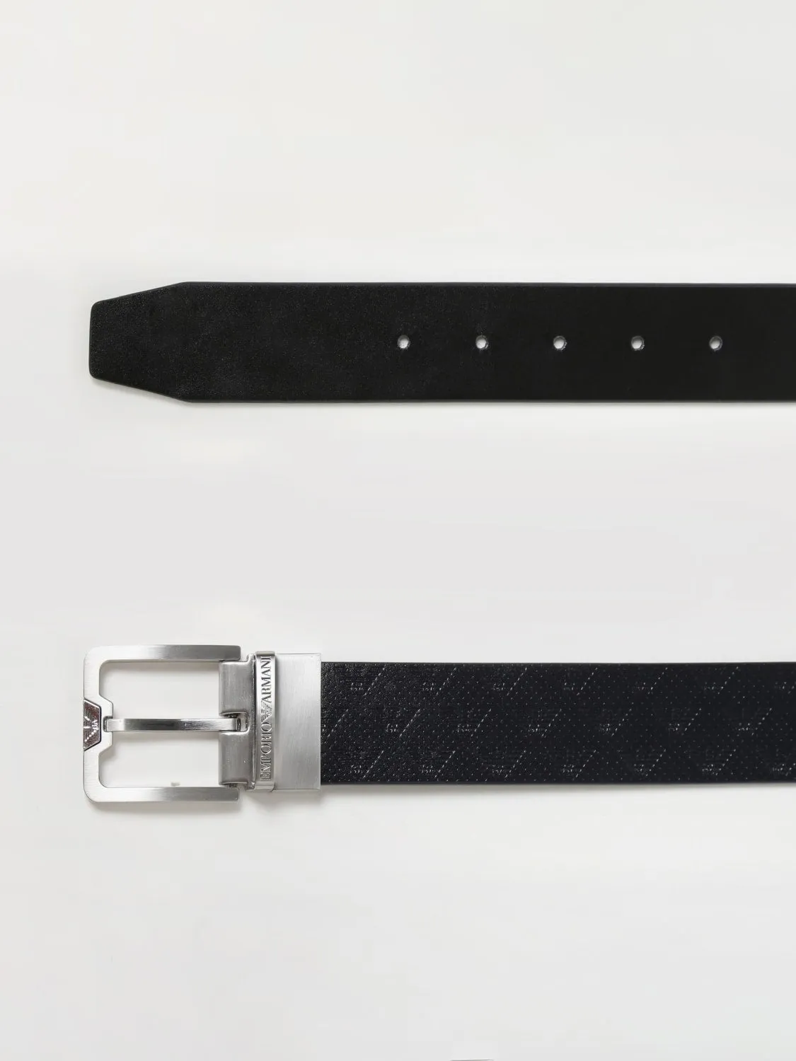 Reversible Leather Belt with Buckle / Blue