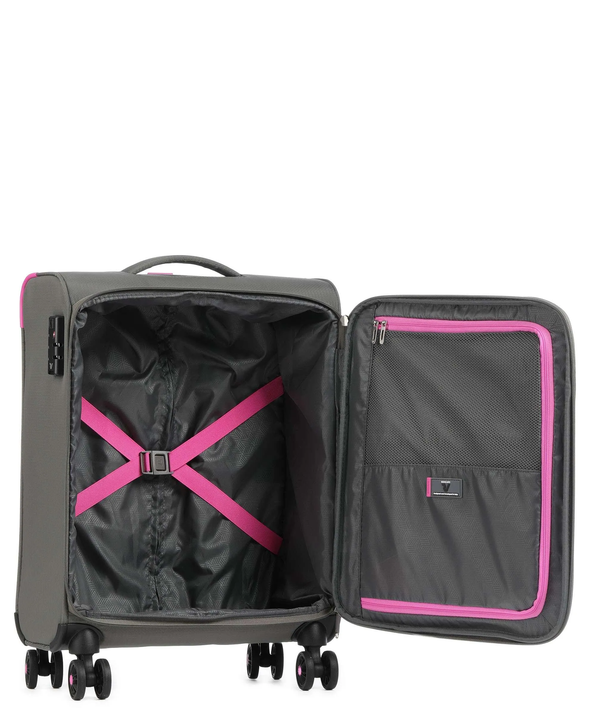 Roncato Neon Lite S Valigia trolley (4 ruote) grigio 55 cm  