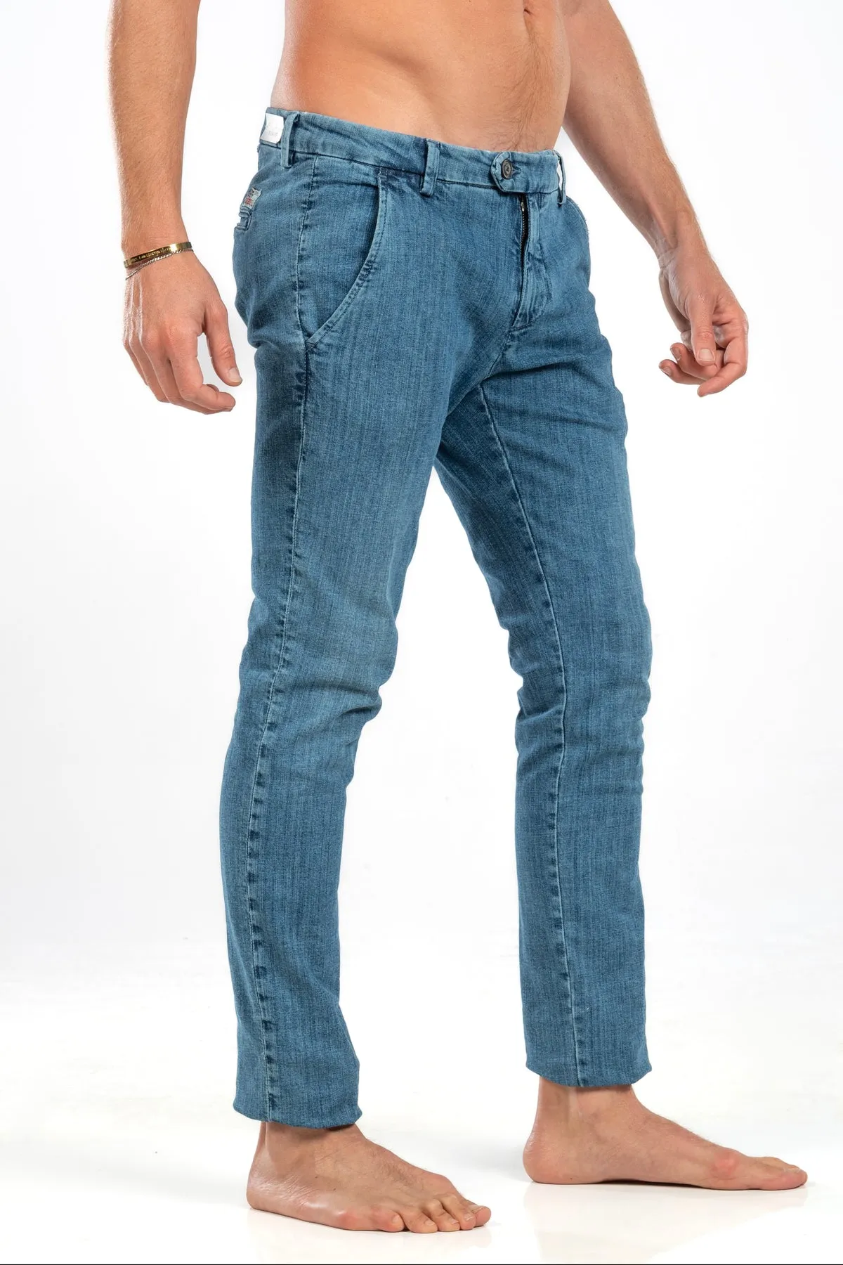  Roy Roger's Jeans Roy Rogers new rolf man denim stretch mid wash  