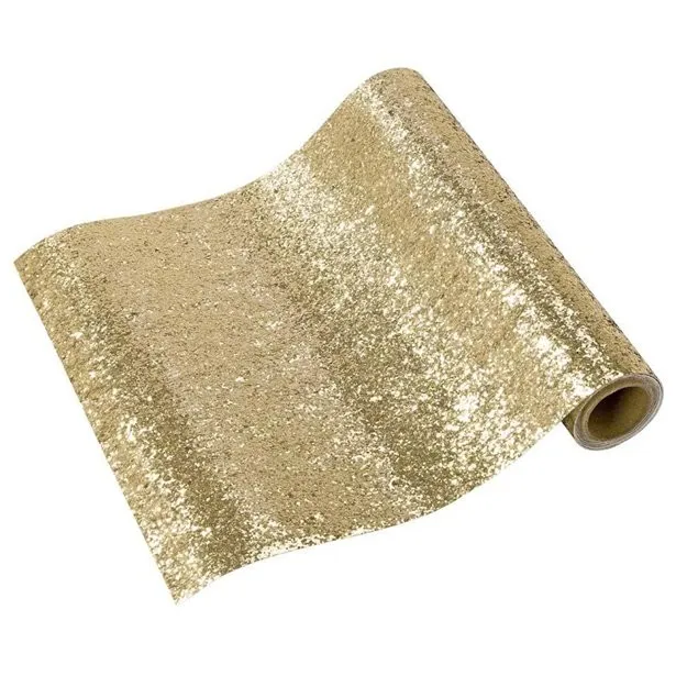 Runner da tavolo oro scintillante 1,8m x 30cm