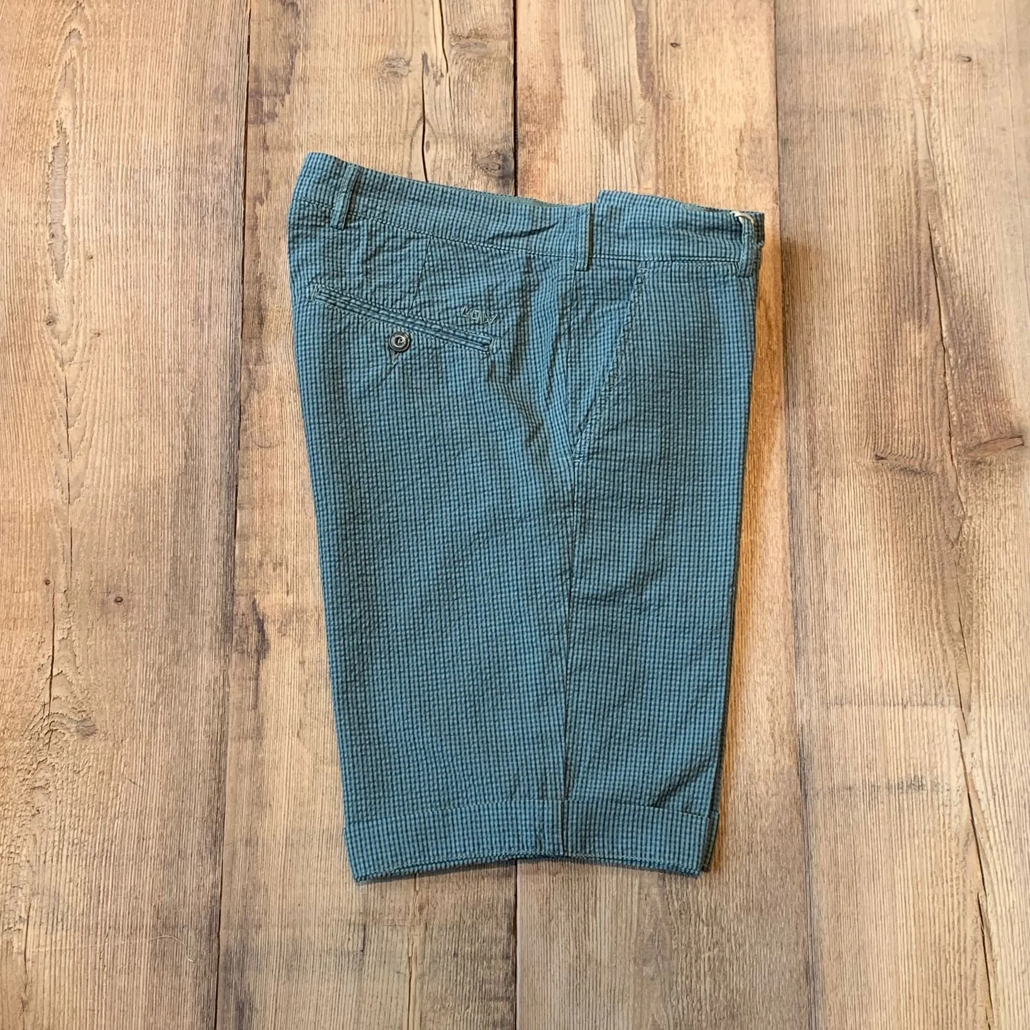 S4-Sergent Bermuda SS Quadri Verde Militare Man  